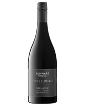  Schwarz Wine Co. Thiele Road<br>South Australia... 750ML The family Grenache block on Thiele Road in Bethany are one of the old vines planted in the 40's and still producing fantastic fruit today. Schwarz has dark inky purple colour with a great aromas of sour cherry, ripe dark fruits and a hint of fresh raspberry on the nose. Although not fruit driven, the red fruits characters are lifted with some earthy oak undertone on the palate. Hint of fresh spices with some subtle tannin towards a rather long finish. A bold wine with a difference.