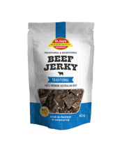  D.jays Gourmet Beef Jerky<br>Traditional  40g A delicious beef jerky marinaded and dried for a healthy and convenient snack on the go. Our traditional blend of spices has been a hit for decades, it really hits the spot. Preservative free, a great snack for all ages.