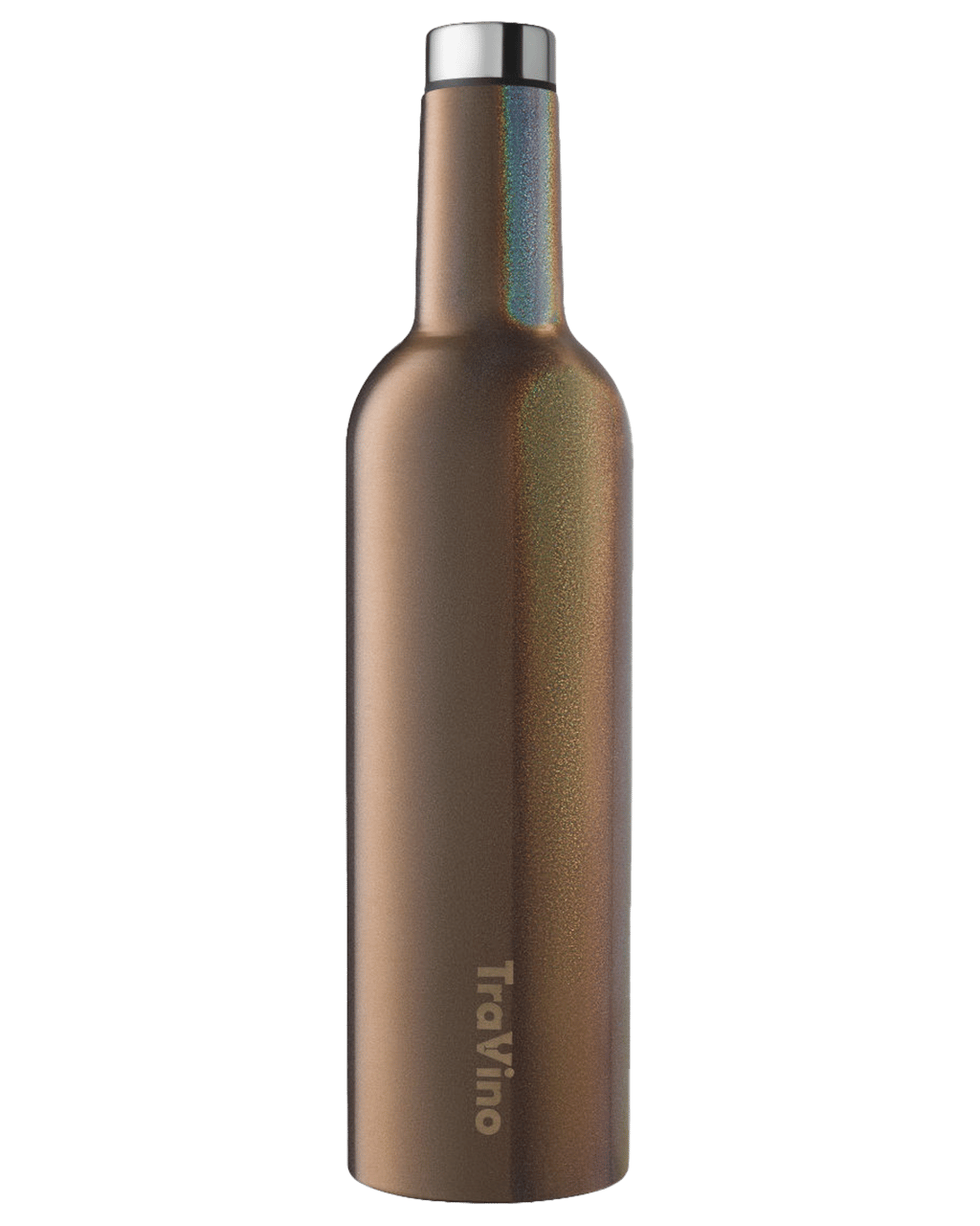 Alcoholder Vacuum Insulated Wine Flask Glitter Iridescent In Rose Gold