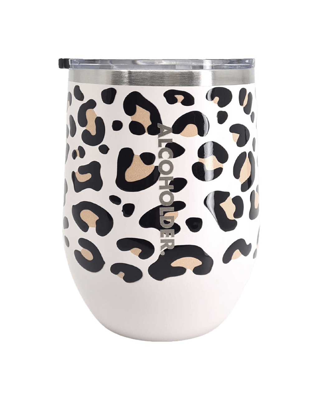 Alcoholder StemLess Vacuum Insulated Tumbler 355mL Leopard Print Boozy