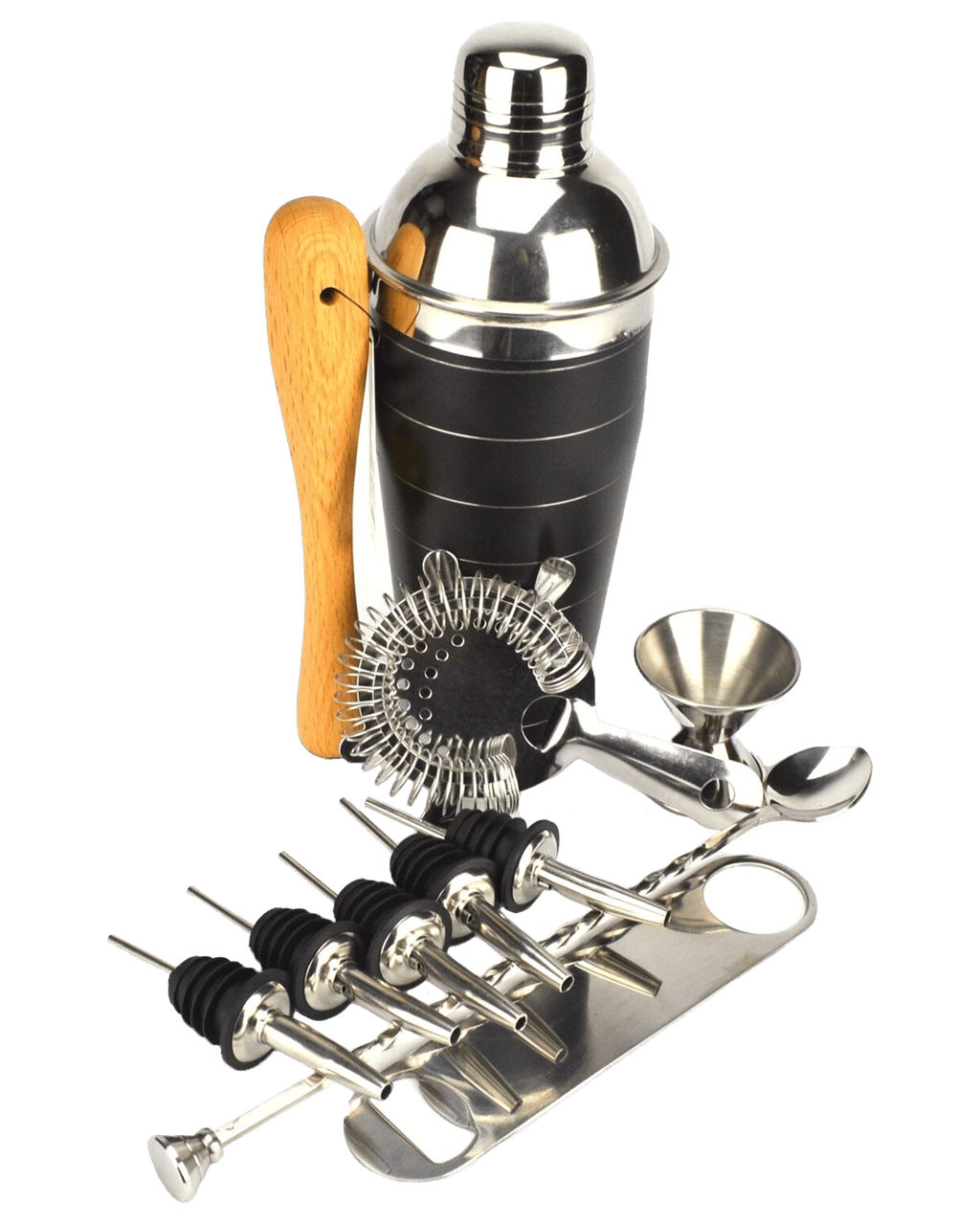 Buy Purplespoilz 10 Piece Black Cocktail Shaker Set Online (Lowest