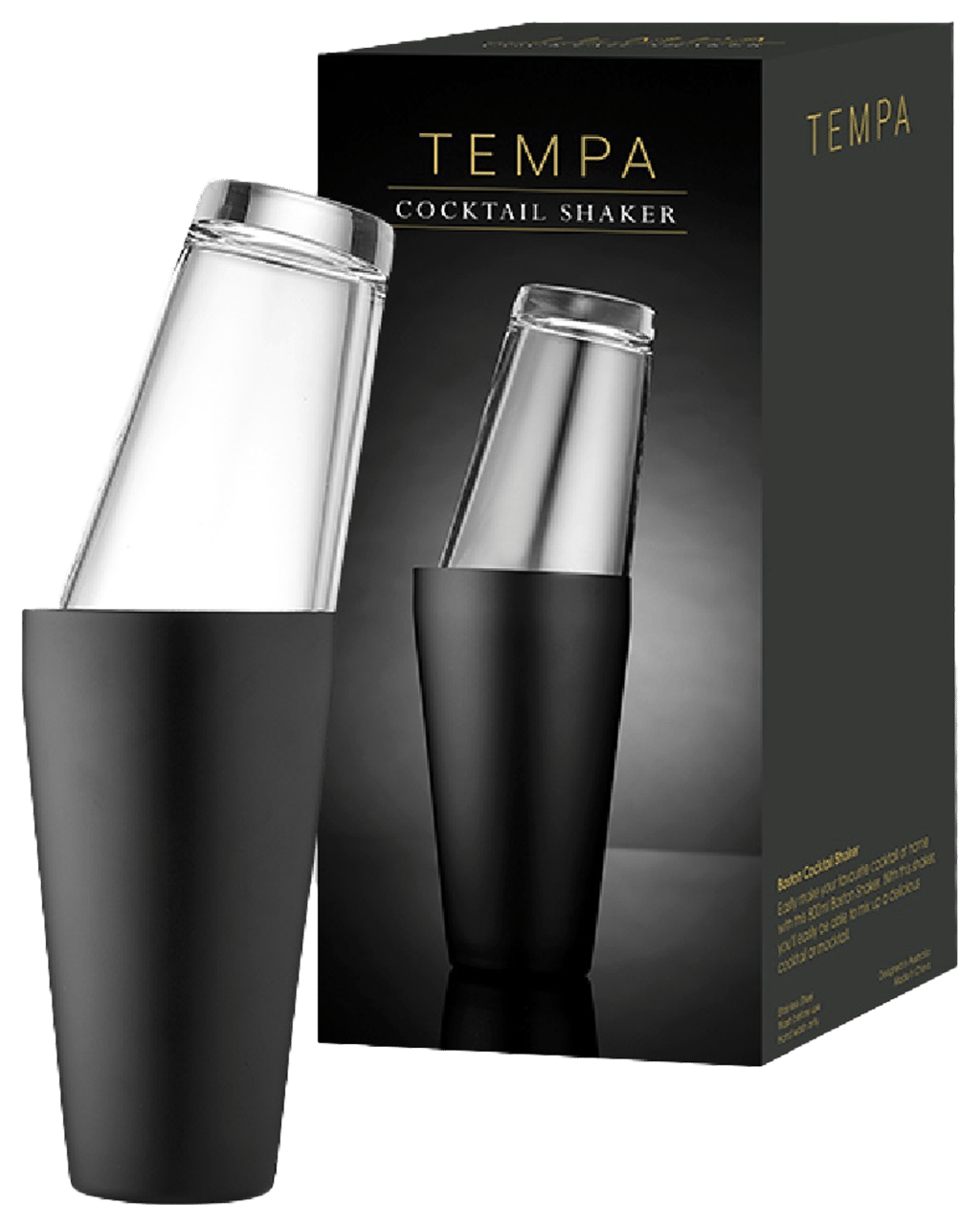 Buy Tempa Boston Cocktail Shaker Matte Black Online (Lowest Price