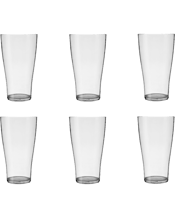  Crown Polycarbonate Schooner<br>Beer Glass 425ml  -...  Made from 100% polycarbonate, these 425ml Crown schooner beer glasses will not chip, crack or break Genuine Crown brand Made from 100% polycarbonate 425ml capacity Measures approx. 13.5cm height x 7.5cm diameter across top Pack of 6