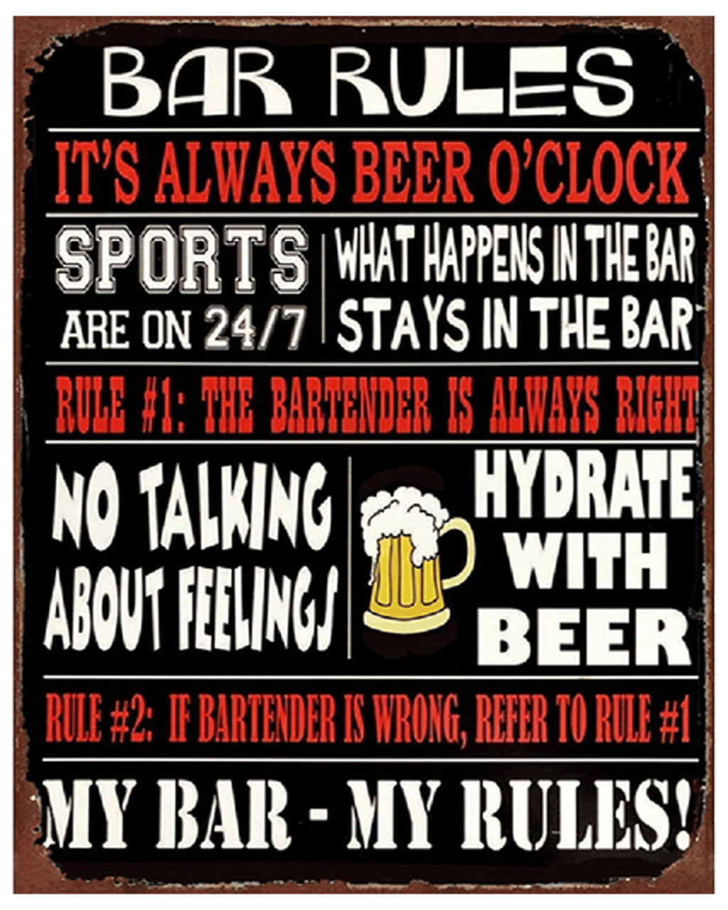 Buy Men's Republic Retro Bar Sign Bar Rules Online (Lowest Price