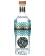  Dasher + Fisher Ocean Gin<br>500ml  500ML Tasmanian Coastal Gin, 12 botanicals that uncover an abundance of wakame seaweed from the chilly Tasman sea. Complex and layered, it has aromas of seaweed, ocean spray and fresh rose petals with saline notes, nori and jasmine.