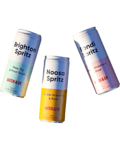  Batch & Co Spritz Bundle<br>Bondi, Brighton &... 250ML Wine Based Spritz:<br />8% Alc 24x250mL Slimline Can<br />Bondi Guava Strawberry and Rose Spritz -This vibrant spritz has hints of guava and strawberry fruit notes which compliments the dry Rose.<br />Brighton Pear Fig and Pinot Grigio Spritz -This refreshing spritz is an all-day pick me up combining the perfect balance of pear and fig balanced back with a Pinot Grigio.<br />Noosa Double Grapefruit and Rose -This citrus-driven spritz combines a perfect blend of white and pink grapefruit with a d