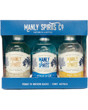  Manly Spirits Gin Gift Pack  200mL The Manly Spirits Gin Gift Pack is the perfect way to get your hands on three incredible Australian Craft Gins in one gift-worthy pack! Including our internationally awarded Australian Dry Gin, Coastal Citrus Gin and unique Whisky Barrel Aged Gin, there are three distinctly different and amazing gins to try in this one pack.