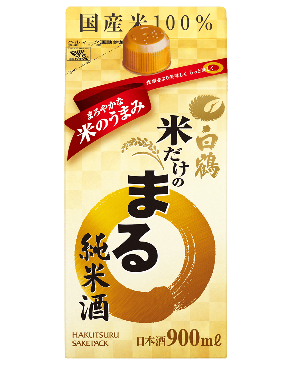 Hakutsuru Komedake No Maru Pack Junmai Japanese Sake 900ml Boozy 9074