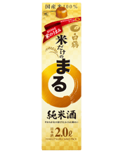  Hakutsuru Junmai Komedake No<br>Maru Pack 2000ml  2000mL The best value sake with smooth and roud mouthfeel followed by clear aftertaste. Its high quality and superior taste has made it Japan's best-selling sake brand. Either chilled or hot can be enjoyed.