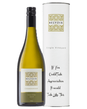  Wines By Design Bendigo<br>Belvoir Chardonnay -...  Belvoir Wine Cylinder which reads If You Could Taste Appreciation, It Would Taste Like This.<br>A Chardonnay from a cool climate vineyard on the Campaspe River, bordering the renowned Bendigo and Heathcote wine regions. This vibrant wine displays a fusion of stonefruit flavours with crisp overtones. It’s bright acidity is harmoniously supported by sophisticated French oak integration. The winemaker, Ian Hall, is an artisan winemaker who has been producing award-winning wines for over 25 years.