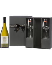  Cellar 17 Belvoir Chardonnay<br>Birthday Premium... 750ML Premium Black Gift Box<br>Adorned With Birthday Ribbon &amp; Bow<br>2 Spiegelau Lead Free Crystal Wine Glasses<br>A Chardonnay from a cool climate vineyard on the Campaspe River, bordering the renowned Bendigo and Heathcote wine regions. This vibrant wine displays a fusion of stone fruit flavours with crisp overtones. It’s bright acidity is harmoniously supported by sophisticated French oak integration.