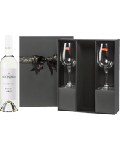  Cellar 17 Bleasdale Pinot<br>Gris Birthday... 750ML Premium Black Gift Box<br>Adorned With Happy Birthday Ribbon &amp; Bow<br>2 Spiegelau Lead Free Crystal Wine Glasses<br>Our Adelaide Hills Pinot Gris grapes are grown by specialist Adelaide Hills growers. The fruit is handpicked directly into a refrigerated container where it is cooled all day, then delivered to the historic Bleasdale cellars at dusk for whole bunch pressing in the cool of the evening. This delicate wine shows all the spice and perfume we expect from cool climate Pinot Gris. Nas
