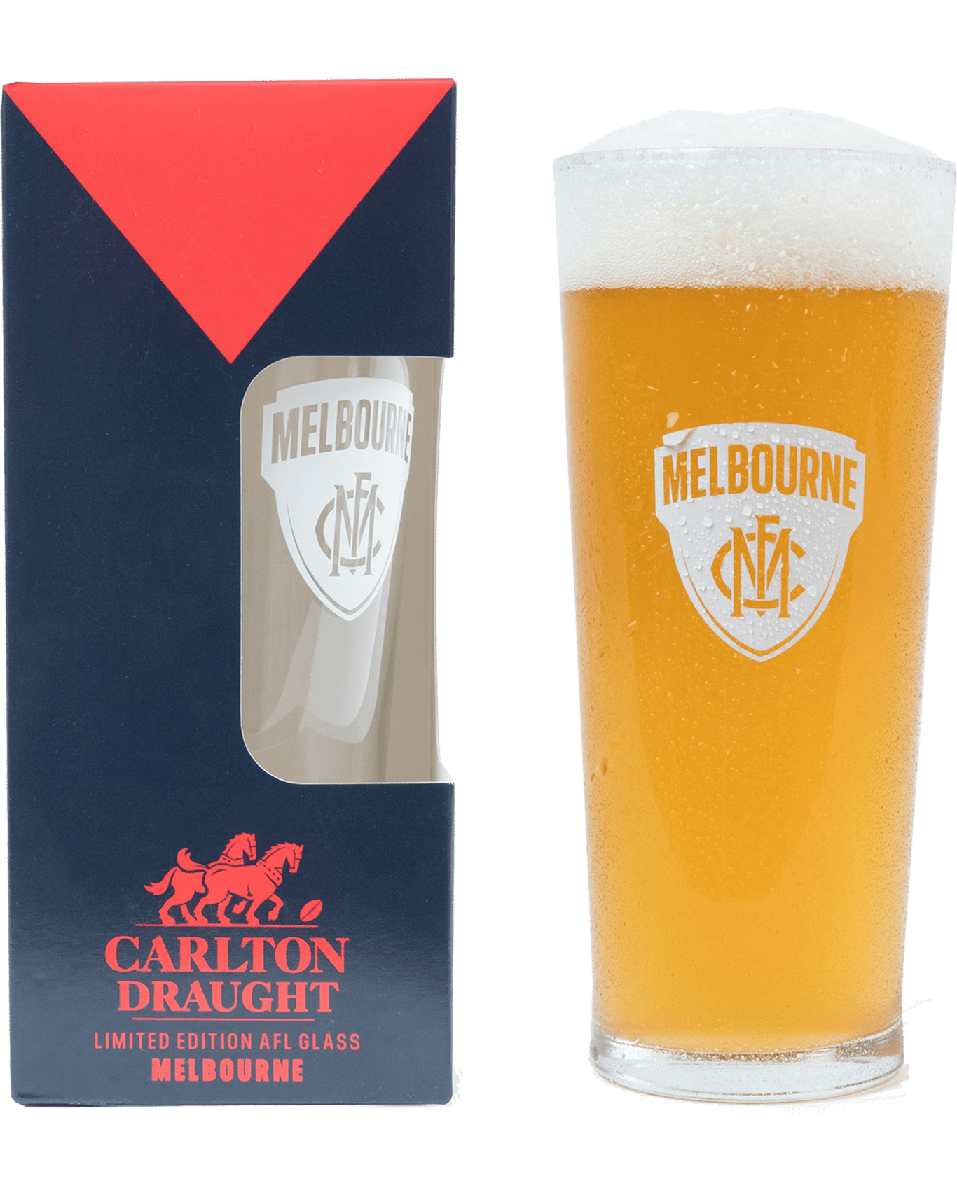 Buy Carlton Draught & Melbourne Afl Glassware Multi Pack Online (Lowest