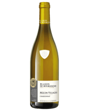  Blason De Bourgogne<br>Chardonnay... 750ML Blason de Bourgogne is a range of authentic appellations from a diversity of terroirs, specific to Bourgogne.<br>This MACON-VILLAGES CHARDONNAY comes from vineyards that are locatedin the maconnais hills, which form a set of slopes separated by<br>parallel faults that are oriented north, north-east or south<br>/ south-west. The vineyards are located on calcareous,<br>siliceous, clay rich or sandy soils, often mixed with<br>sandstone pebbles.<br>Vinification is run through gentle pneumatic pressi