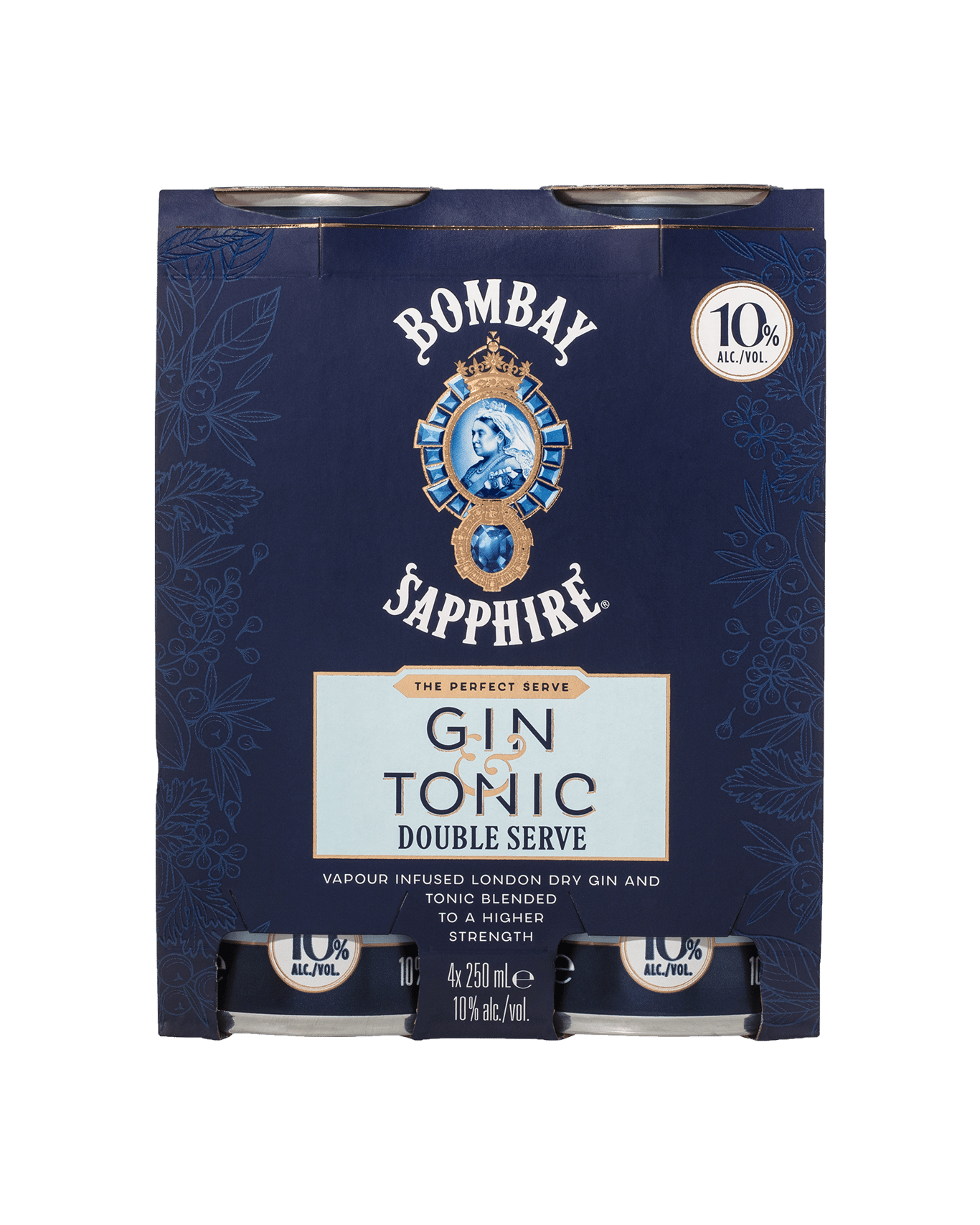Buy Bombay Sapphire Gin & Tonic Double Serve 10 Cans 250ml Online