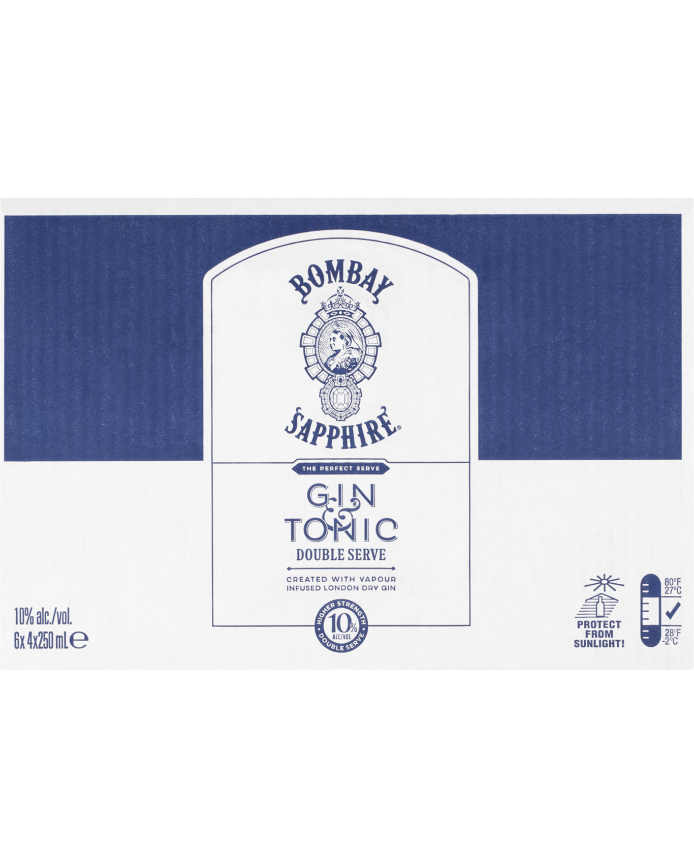 Buy Bombay Sapphire Rtd Gin & Tonic Double Serve 10 Can 250ml Carton