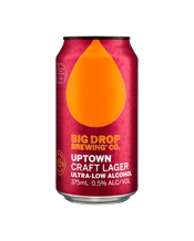 Big Drop Brewing Co. Uptown<br>Craft Lager 0.5... 375mL Easy drinking, full-flavoured but elegant. Light herbal and floral hop aromas, a hint of caramel with peppered spiciness on the palate and a touch of orange at the end