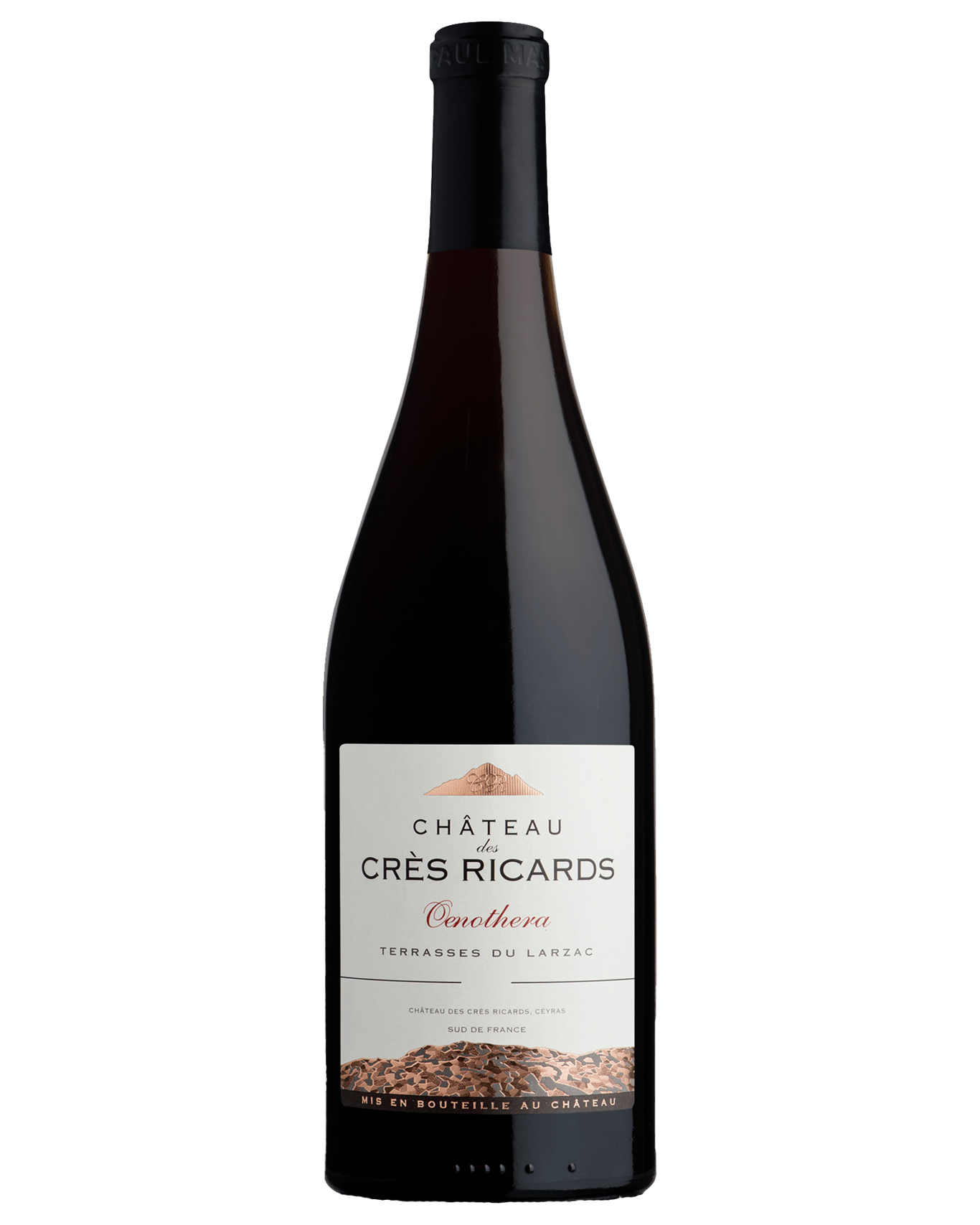 A bottle of the Chateau Cres Ricards Oenethra