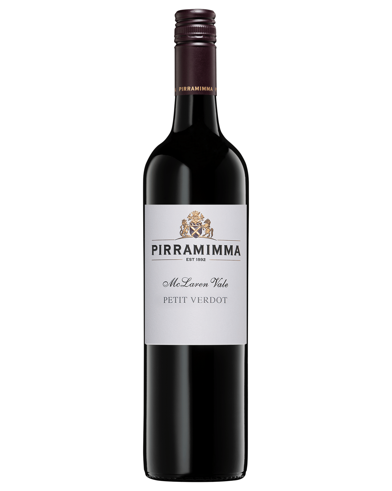 A bottle of Pirramimma Reserve White Label Petit Verdot  