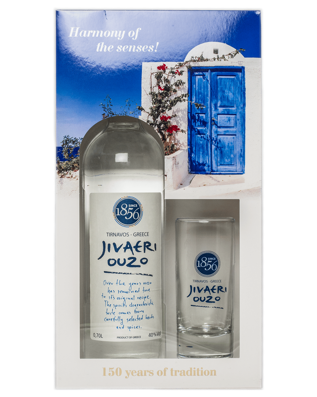 Jivaeri Ouzo Triple Distilled Ouzo Glass Gift Pack - Boozy