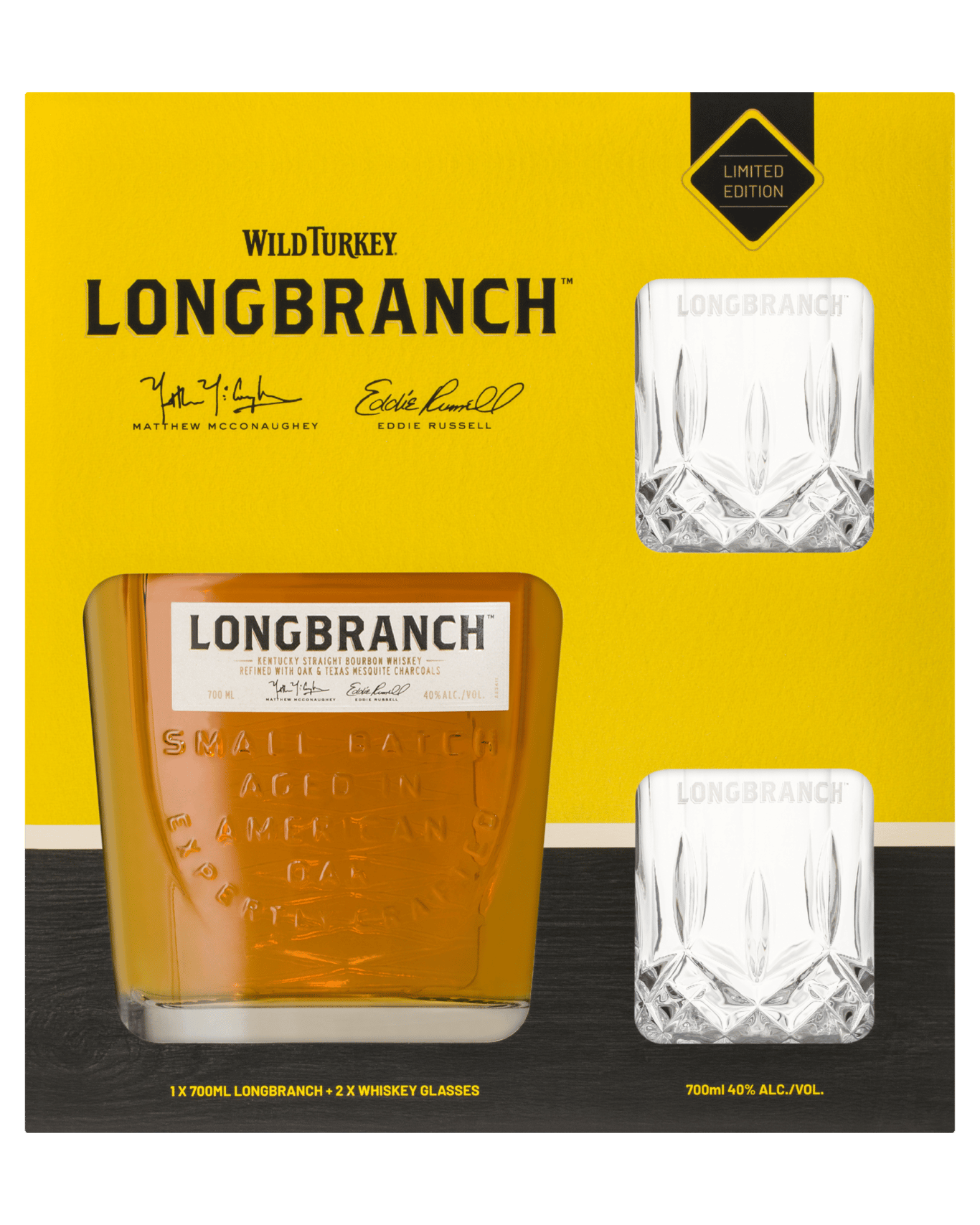 Buy Wild Turkey Longbranch Bourbon Whiskey 700ml + 2 Glasses Gift Pack