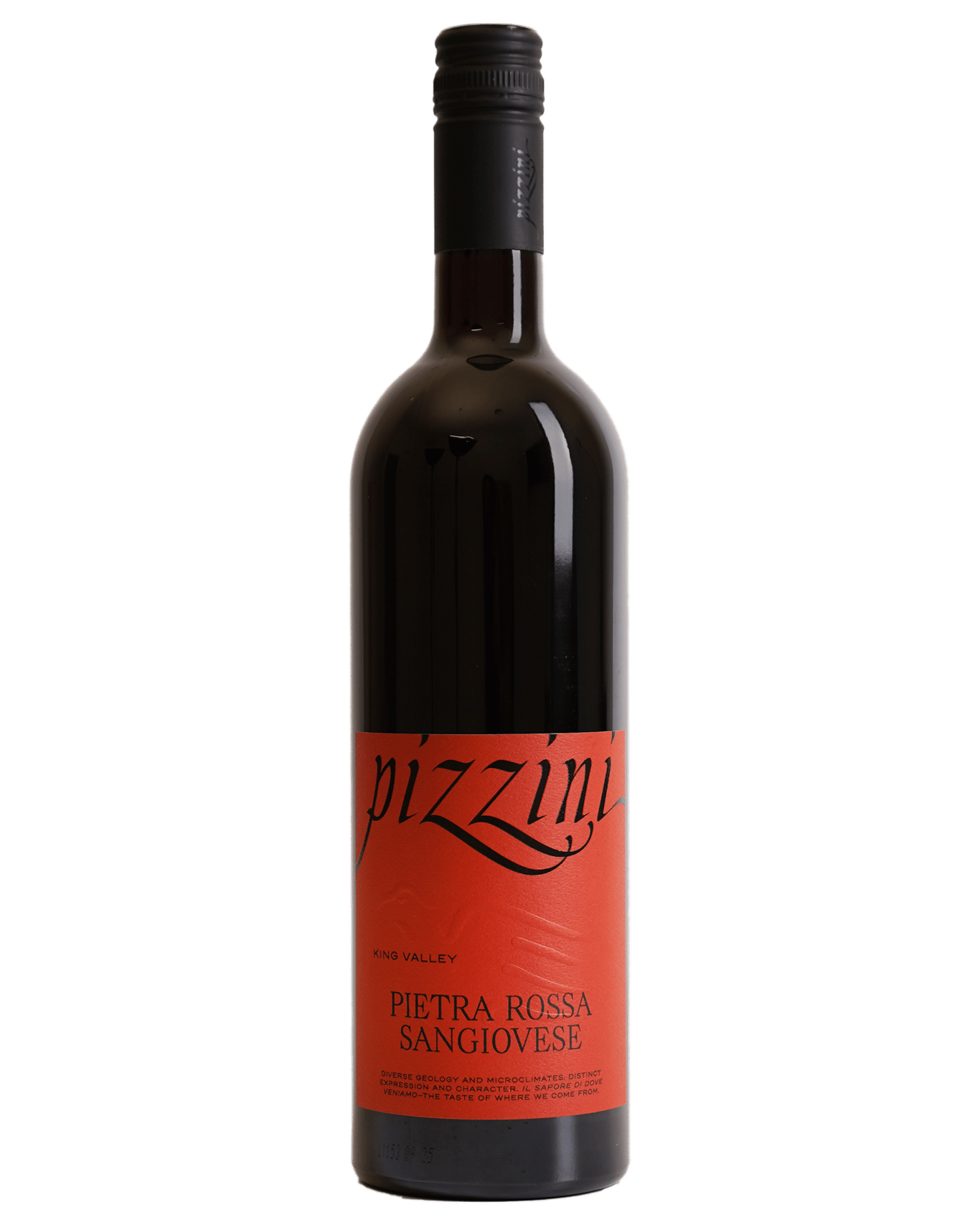 A bottle of Pizzini King Valley Rossa Sangiovese 