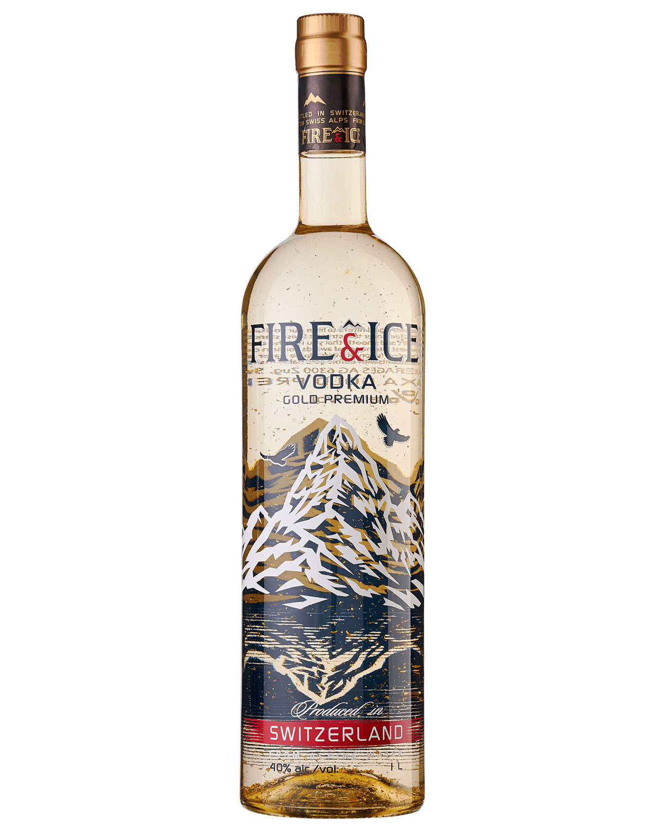 Bottle of Fire & Ice Gold Flakes Vodka