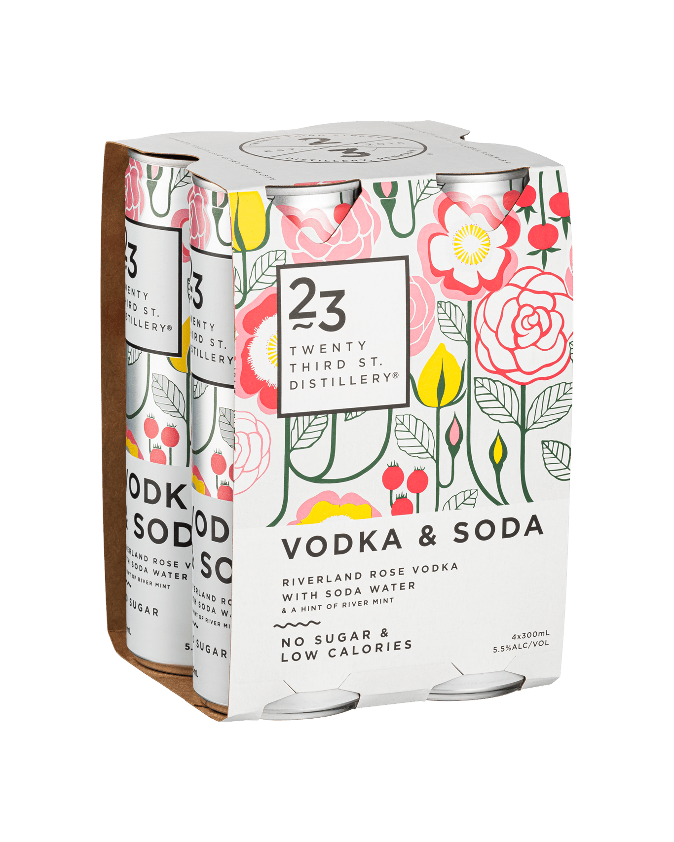 Buy 23rd Street Distillery Rose Vodka & Soda Cans 300ml Online (Low ...