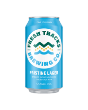  Fresh Tracks Pristine Lager<br>375ml  375mL Brewed in the Southern Tablelands of NSW, this is a pure authentic lager, clean, fresh, exquisitely pristine and ultimate refreshment in a bottle. Soft, spicy hops perfume, a silky-smooth brew and mellow, caramel-malt sweetness with a dash of citrus. Balanced, unassertive, and a very drinkable summer barbecue lager.