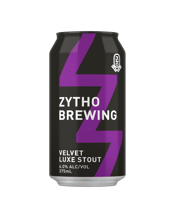 Zytho Brewing Velvet Luxe<br>Stout Cans 375ml 375ML With aromas of coffee, dark chocolate and raisins, follow through to the full and rich palate, this is a seductive stout of silk creaminess and enveloping flavour. Think melted chocolate in lycra. Take a sip and savour its delectability.<br />Produced by or on behalf of Pinnacle Drinks, part of Endeavour Group Limited.