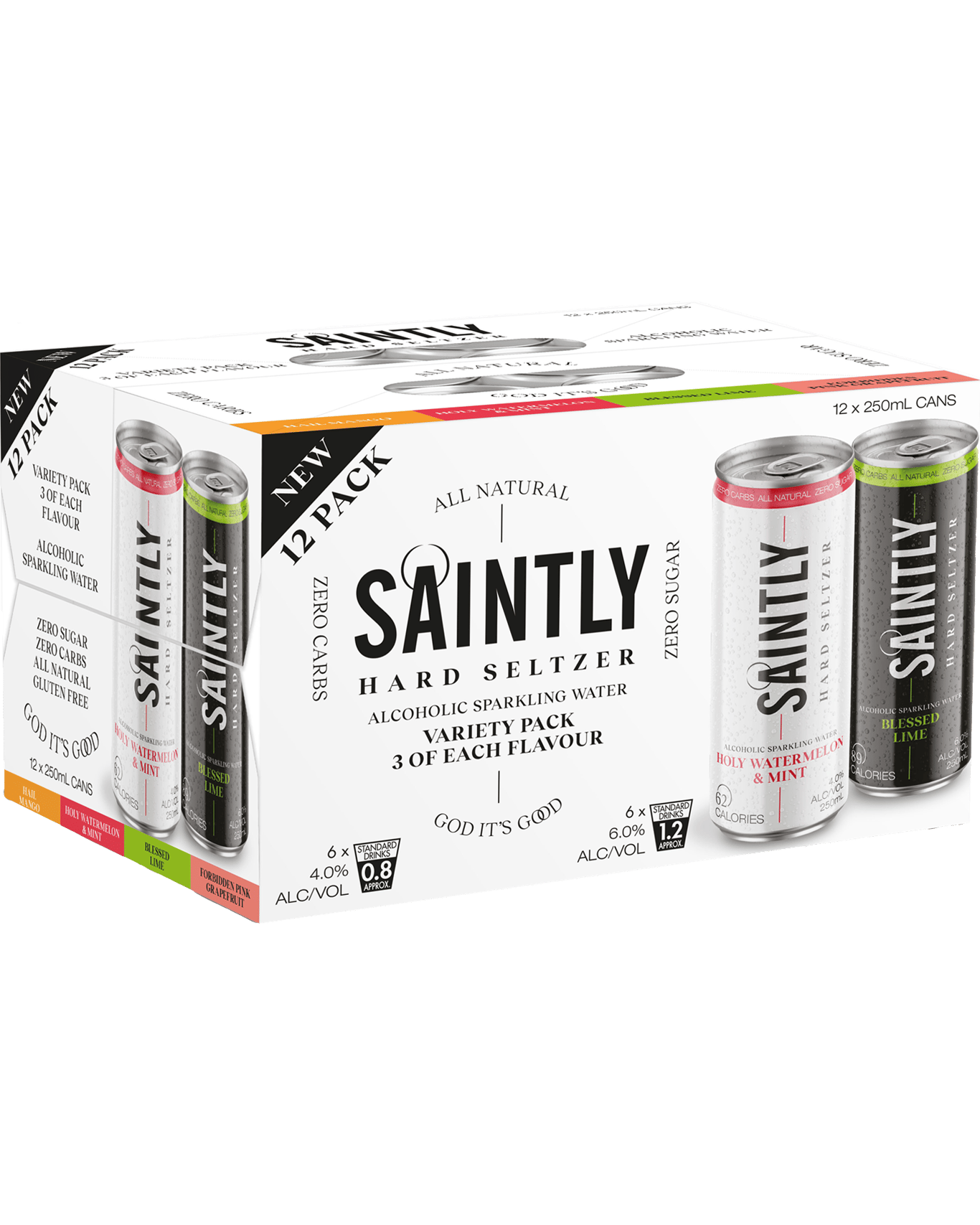 Saintly Hard Seltzer Mixed Pack 12x250ml (Unbeatable Prices) Buy