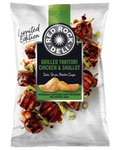  Red Rock Deli Grilled<br>Yakitori Chicken &... 150G We begin with the finest potatoes harvested from Australian farms, roughly cut and slow-cooked in Sunflower Oil, for the most delectable crunch. With surprising twists, grinds and blends of carefully selected flavours, there's an enticing taste journey waiting to be discovered in every bite. Gluten Free.