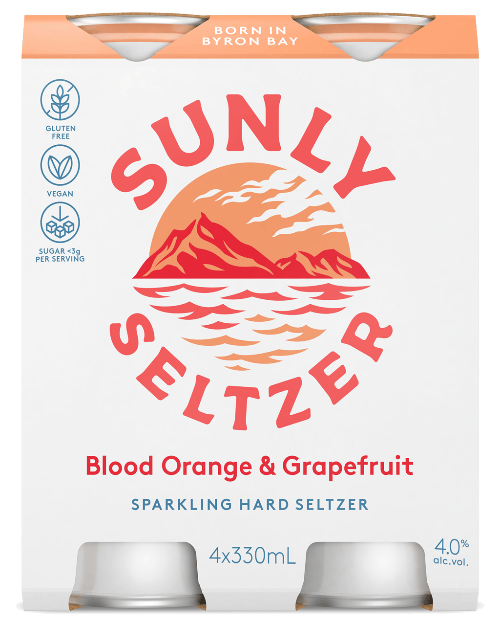 Sunly Seltzer Blood Orange Grapefruit 330mL - Boozy