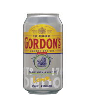  Gordon's Gin & Tonic Cans<br>375ml  375ML The world’s bestselling London Dry Gin perfectly mixed with tonic, ready to drink in a 375ml can. Gordon's Gin &amp; Tonic Premix Can ensures that you can take the refreshing taste of a classic Gordon's and tonic with you. The multi-award-winning gin is made with handpicked wild juniper berries, coriander, angelica and liquorice and blended in a secret process that only 6 people in the world know. Enjoy the iconic juniper flavour that makes for a classic G&amp;T. Best served chilled or in a glas