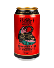 The Grifter Brewing Co.<br>Serpents Kiss... 375mL With delicate refreshment in mind, this new world pilsner with 100% real watermelon added to the fermenter, gives a subtle, yet delightful layer of fruit amongst a clean lager finish.