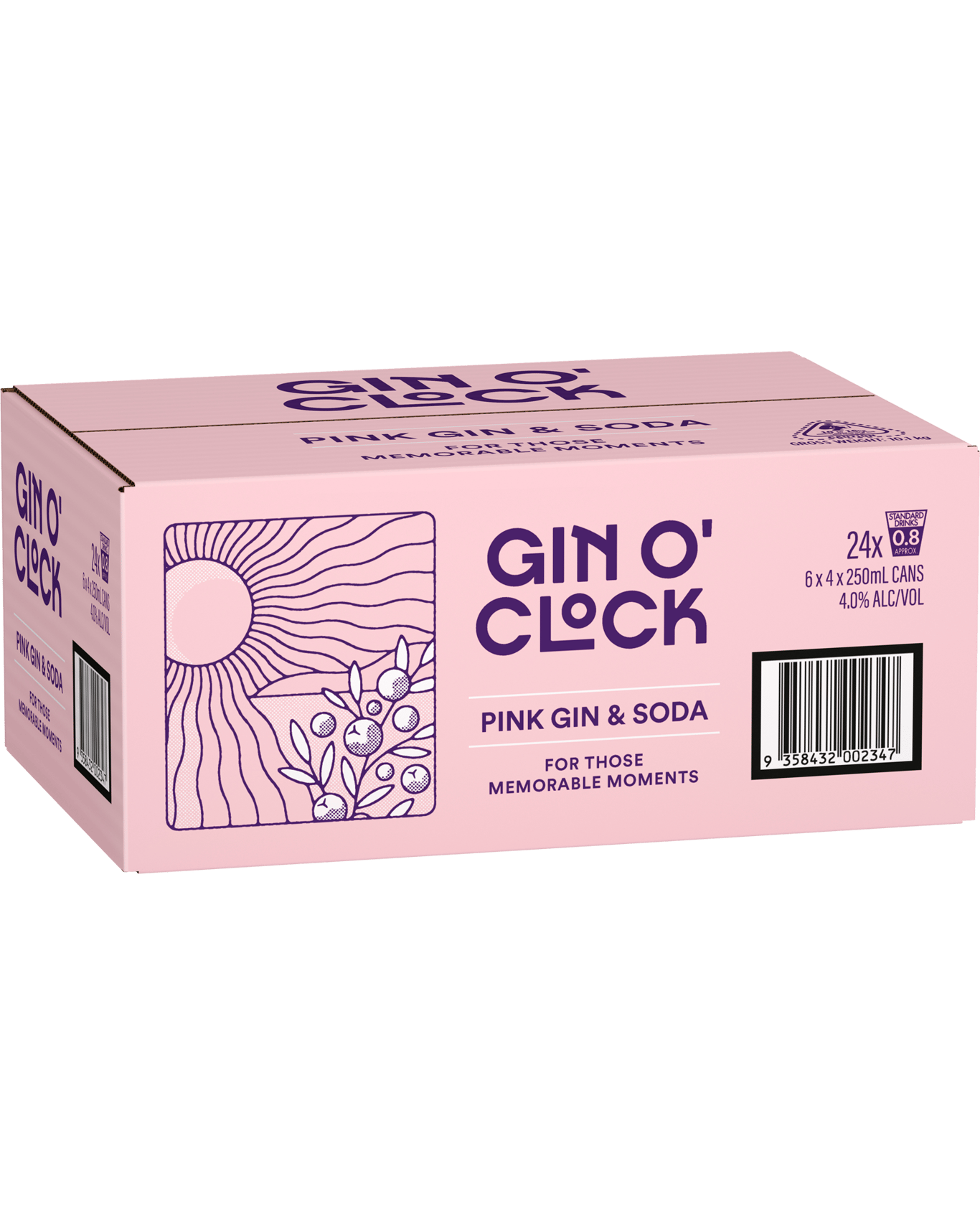 Buy Gin O'clock Gin And Soda Pink 250ml Online (Lowest Price Guarantee