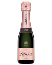  Lanson Le Rosé Champagne<br>200ml  200mL This delicate Champagne, in keeping with the Lanson Style, was one of the first Rosé Champagnes. With more than 50 years of experience in making Rosé Champagne, Lanson Rose Label is one of the most sought-after Champagnes.Lanson Rose Label’s unmistakeable originality is its most attractive feature along with the harmonious balance it strikes between fullness and freshness.