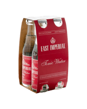  East Imperial Tonic Water<br>4pk X 150ml  150mL This tonic water has been created with a bold distinctive taste to recreate the century old tradition of Long Pink Gins made famous at the Pegu Club in Rangoon, Burma. Simply add two to four dashes of bitters to a long G&T. Crafted in the most elegant way, this tonic water captures the contemporary taste of tonic with the highest quinine levels available in the market. This is rounded out with top notes of Thai lemongrass and Manao Lime to perfectly balance a few dashes of bitters.