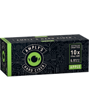  Amplys 6.9% Hard Apple Cider<br>Cans 10x375ml  375ML It’s like the name says, Amply’s amplifies the taste and joy of crisp juicy apples with its hard-made cider of slightly amplified 6.9% ABV. The aromas awaken the tastebuds to beautifully balanced sweetness, acidity and complex character, while its textural palate bursts with flavour and finishes bright and clean.<br />Produced by or on behalf of Pinnacle Drinks, part of Endeavour Group Limited.