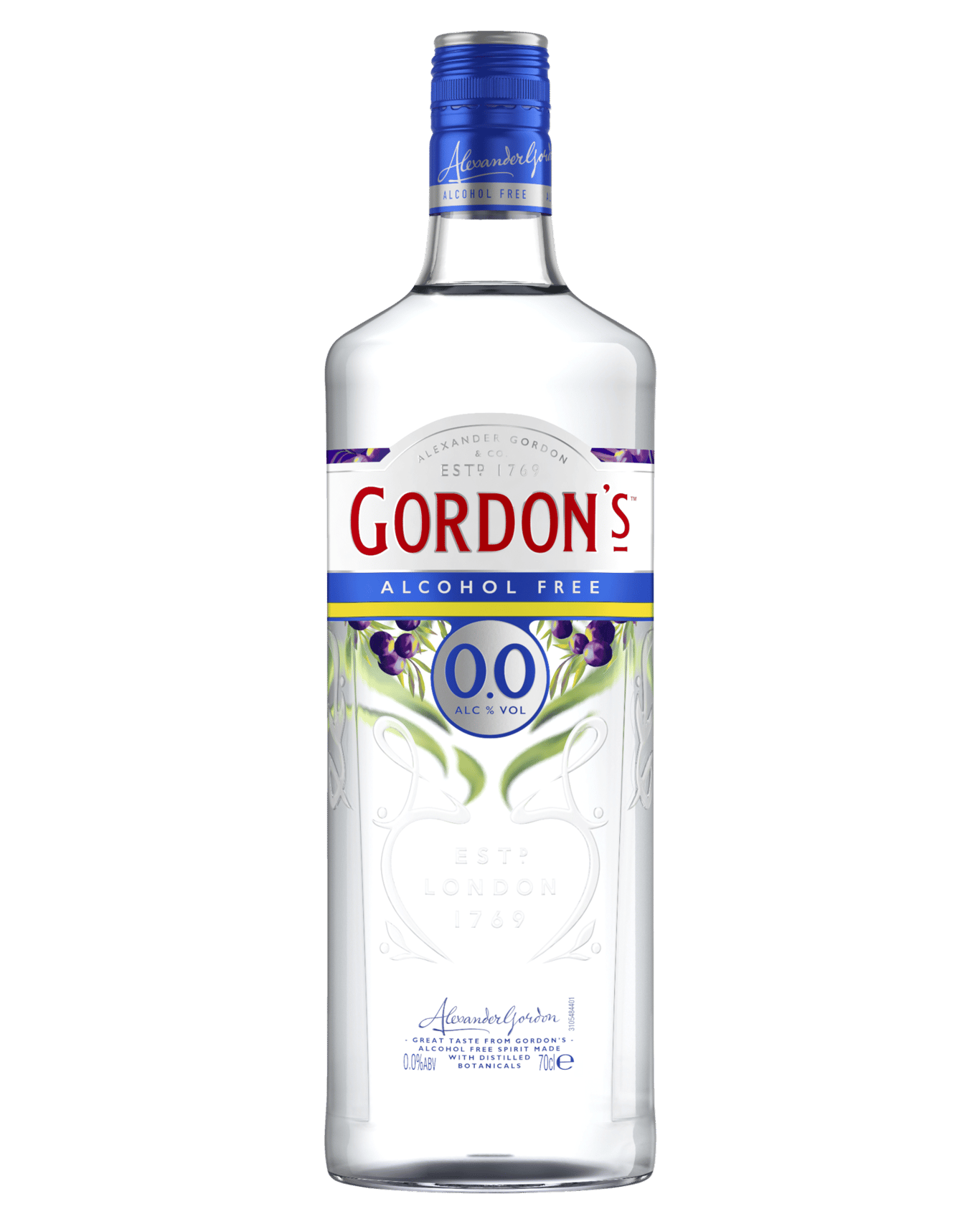 Bottle of Gordon’s 0.0 Alcohol Free Gin