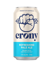  Crony Refreshing Pale Ale<br>Can 375ml  375mL Perfectly balanced with true aussie flavour, crony ales are brewed to enjoy with those mates who stand by you through thick and thin.