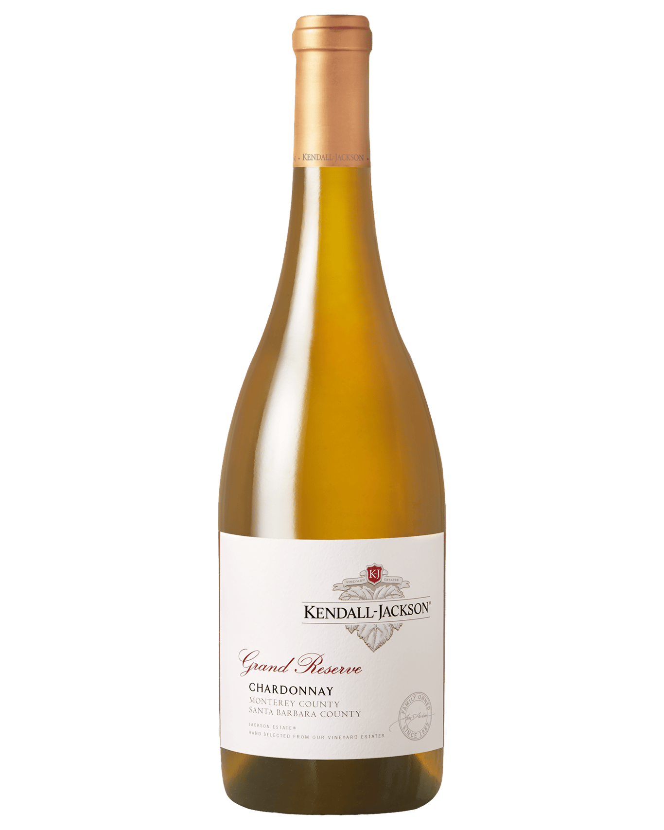 A bottle of Kendall-Jackson Grand Reserve Chardonnay