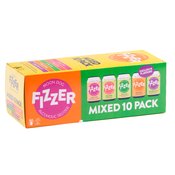  Moon Dog Fizzer Seltzer<br>Mixed Pack Cans... 330ML Try out five Fizzer favourites in these super handy mixed ten-packs. There’s a lil’ bit of everything; zesty citrus, ripe stone fruit and juicy berries. Fizzer Mixed Packs are loaded with<br>2 x Tropical Crush,<br>2 x Raspberry Sorbet,<br>2 x Peach Iced Tea,<br>2 x Pink Flamingo,<br>2 x Piney Limey.