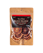  Peel & Tonic Blood Orange<br>25g  25G Peel & Tonic dehydrated Blood Orange slices are zesty and sweet, with a rich dark blood red colour staining each segment. Each slice is unique, the perfect garnish to impress.