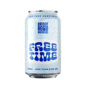 Bridge Road Brewers Free<br>Time Alcohol Free... 8520ML Bridge Roads have used all their brewing know-how to craft this pale ale with everything you’ve come to expect from a Bridge Road product. Except the alcohol! With a vibrant, juicy hop aroma, low bitterness and a clean finish, you’ll be glad you found Free Time.