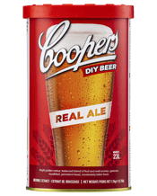 Coopers Home Brew Real Ale<br>1.7kg 1.7kg Coopers Real Ale is bright golden colour with a strong head. Pleasant blend of fruit and malt on the nose with generous mouthfeel and a moderately bitter finish. A good example of a Coopers' Traditional Ale.