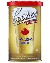 Coopers Home Brew Canadian<br>Blonde 1.7kg 1.7kg Coopers Canadian Blonde has a pale straw colour with crisp pale malt aromas with a hint of spicy hops, clean pale malt flavours and a light-bodied palate that finishes with obvious hop bitterness. Perfect for summer drinking.