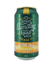  Sunday Road Brewing Co. Over<br>The Bridge Hazy... 375ML This sessionable and delicious new England pale ale is absolutely bursting with delicious kiwi hop aroma, tropical body and hints of fragrant mango fruit. That first sip offers undeniable flavor- and at 4.5% doesn’t overbear the tastebuds. Making this a juicy, low in bitterness, cloudy but refreshing hazy beauty of a brew!