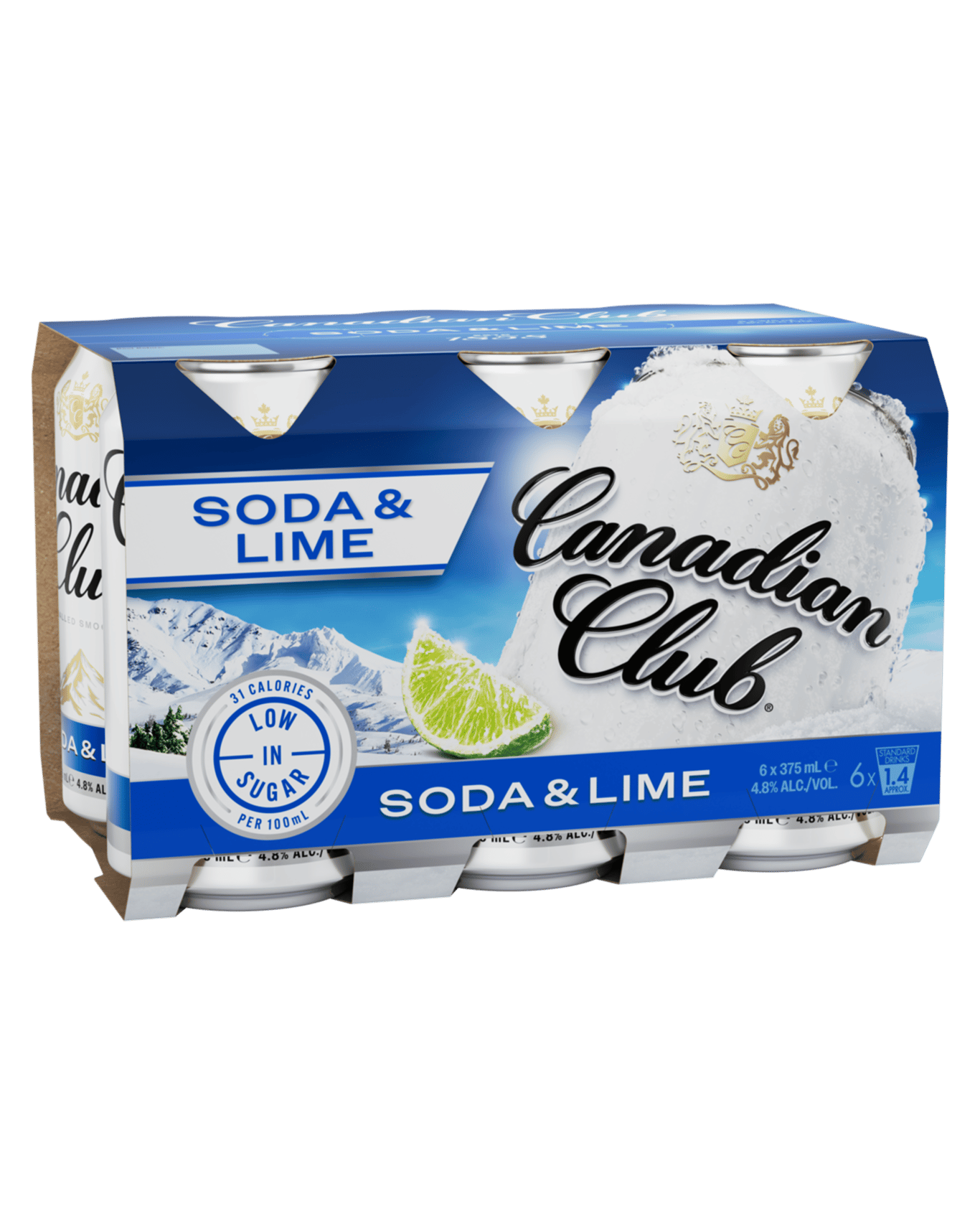 Buy Canadian Club Soda & Lime 4.8 Cans 375ml Online (Lowest Price