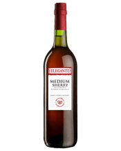 Elegante Medium Sherry<br>Palomino Pedro... 750mL Elegante Medium shows a light mahogany colour with a full luscious taste. Clean and full aroma on the nose. On the palate you can appreciate a velvety body and well-rounded flavour. Serve slightly chilled in a small wine glass. Ideal as an aperitif with cheese however also a perfect dessert wine.